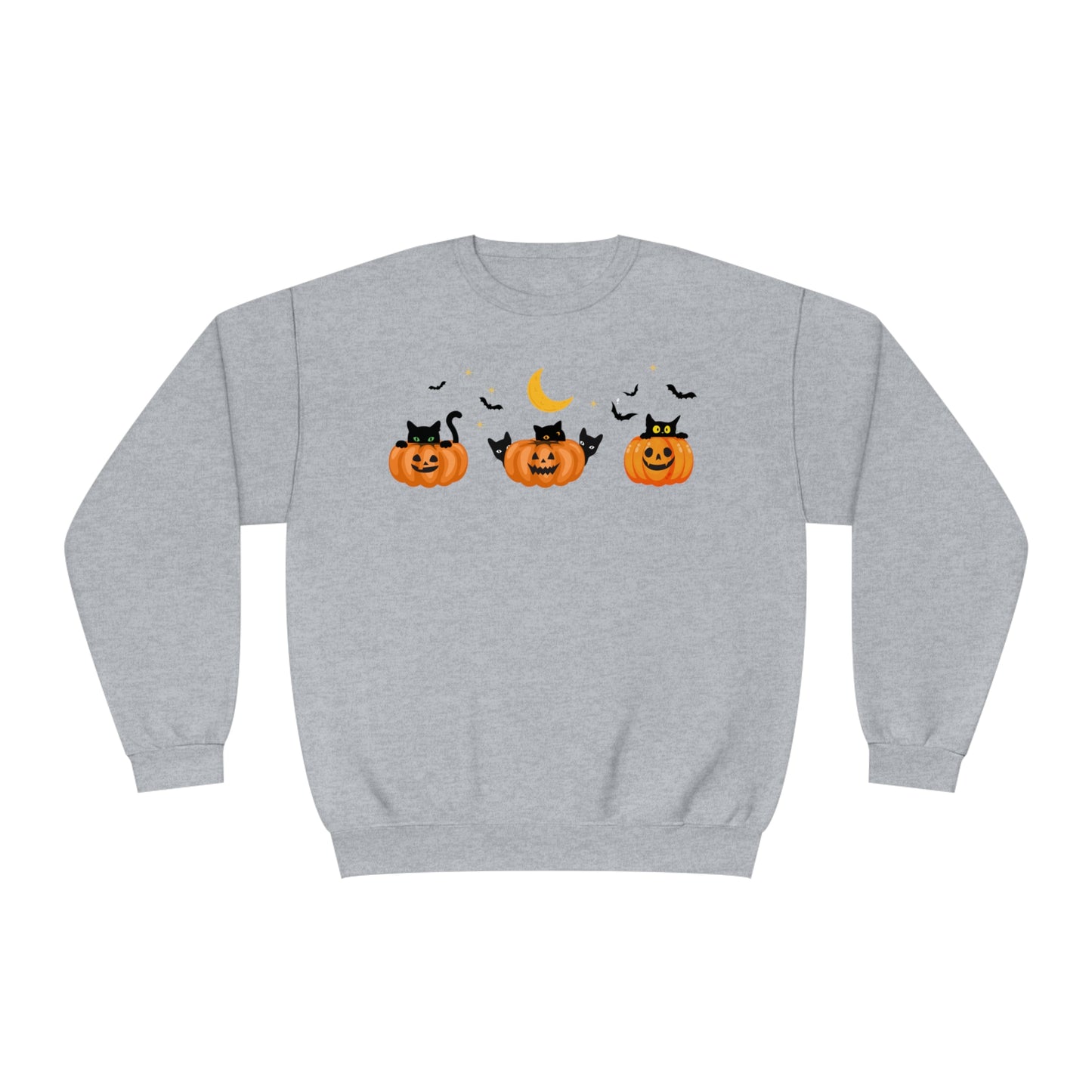 Peeking Pumpkin Kitties Unisex Crewneck Sweatshirt