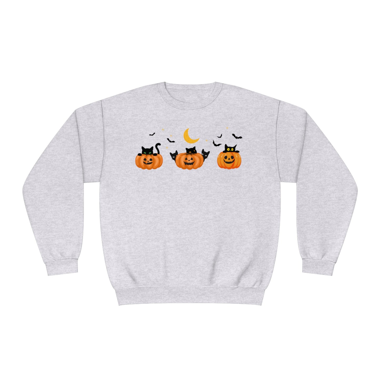 Peeking Pumpkin Kitties Unisex Crewneck Sweatshirt