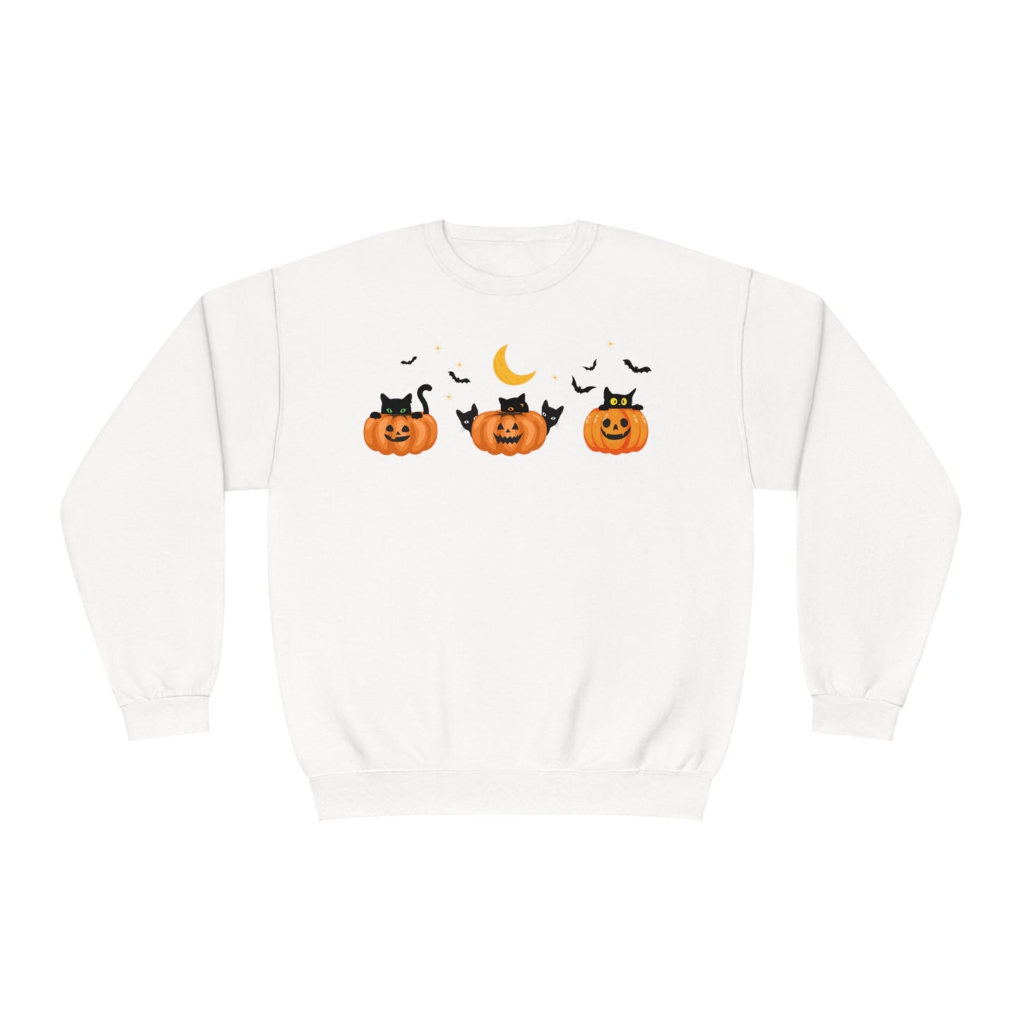 Peeking Pumpkin Kitties Unisex Crewneck Sweatshirt