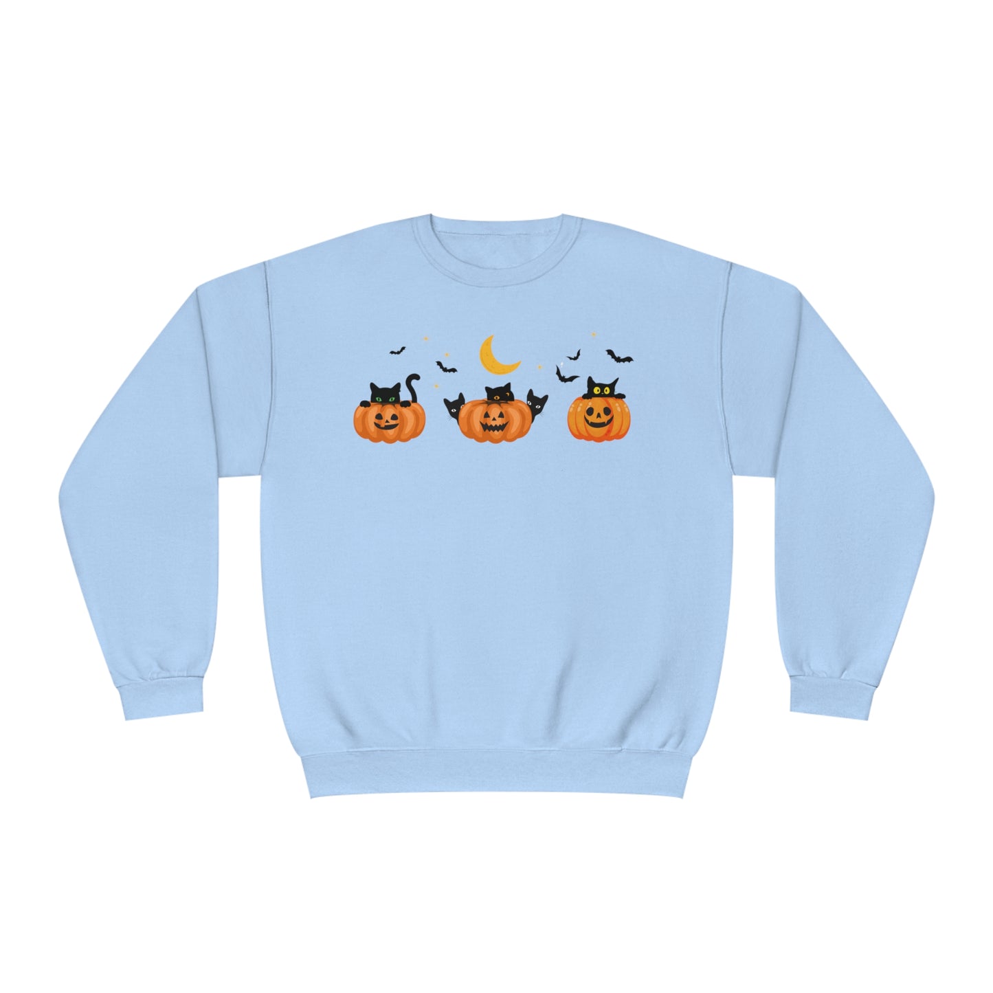 Peeking Pumpkin Kitties Unisex Crewneck Sweatshirt