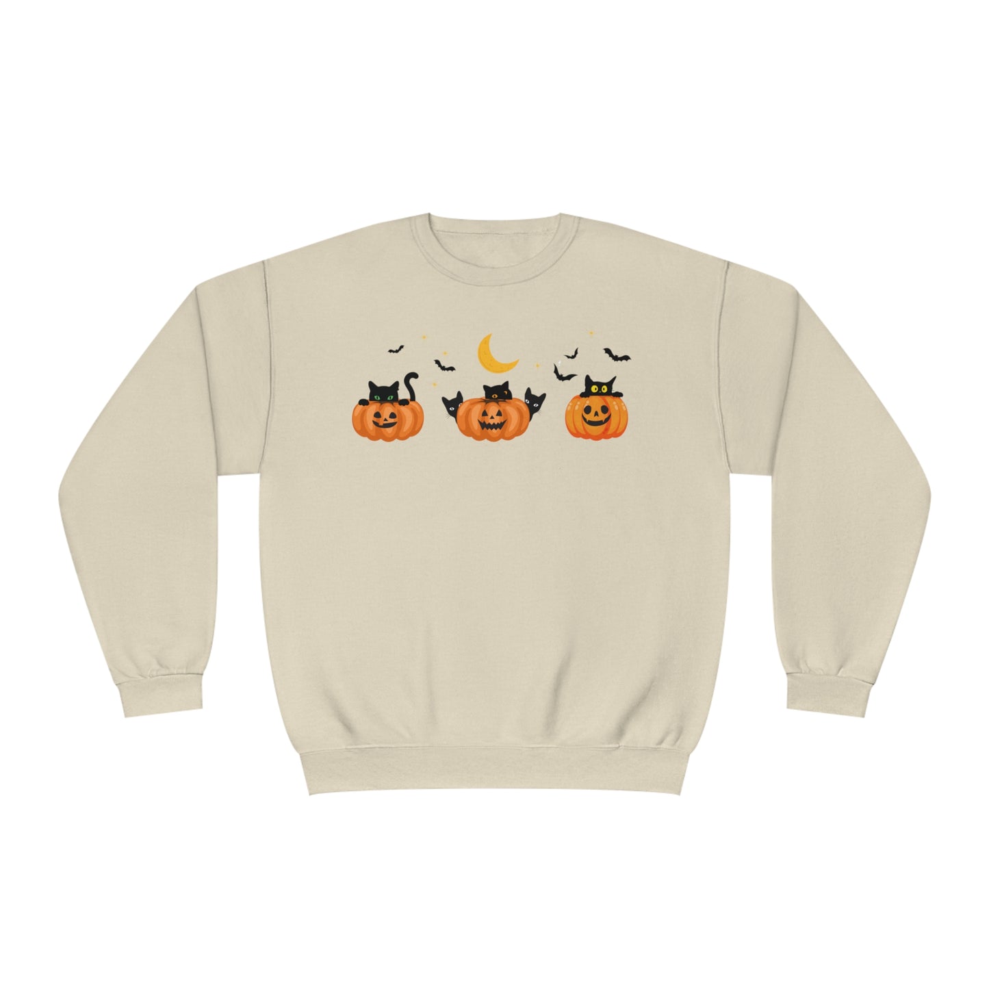 Peeking Pumpkin Kitties Unisex Crewneck Sweatshirt