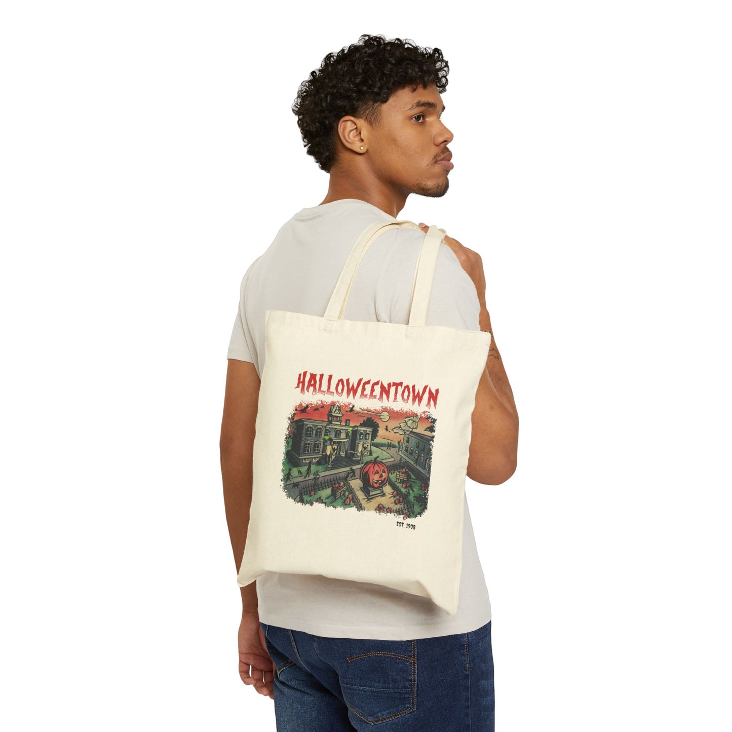 HalloweenTown Cotton Canvas Tote Bag