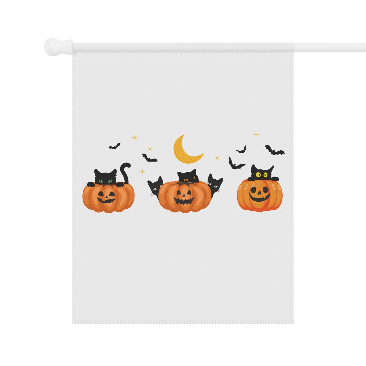 Peeking Pumpkin Kittes Garden & House Banner