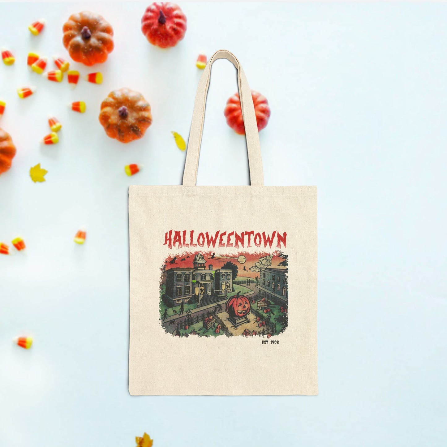 HalloweenTown Cotton Canvas Tote Bag