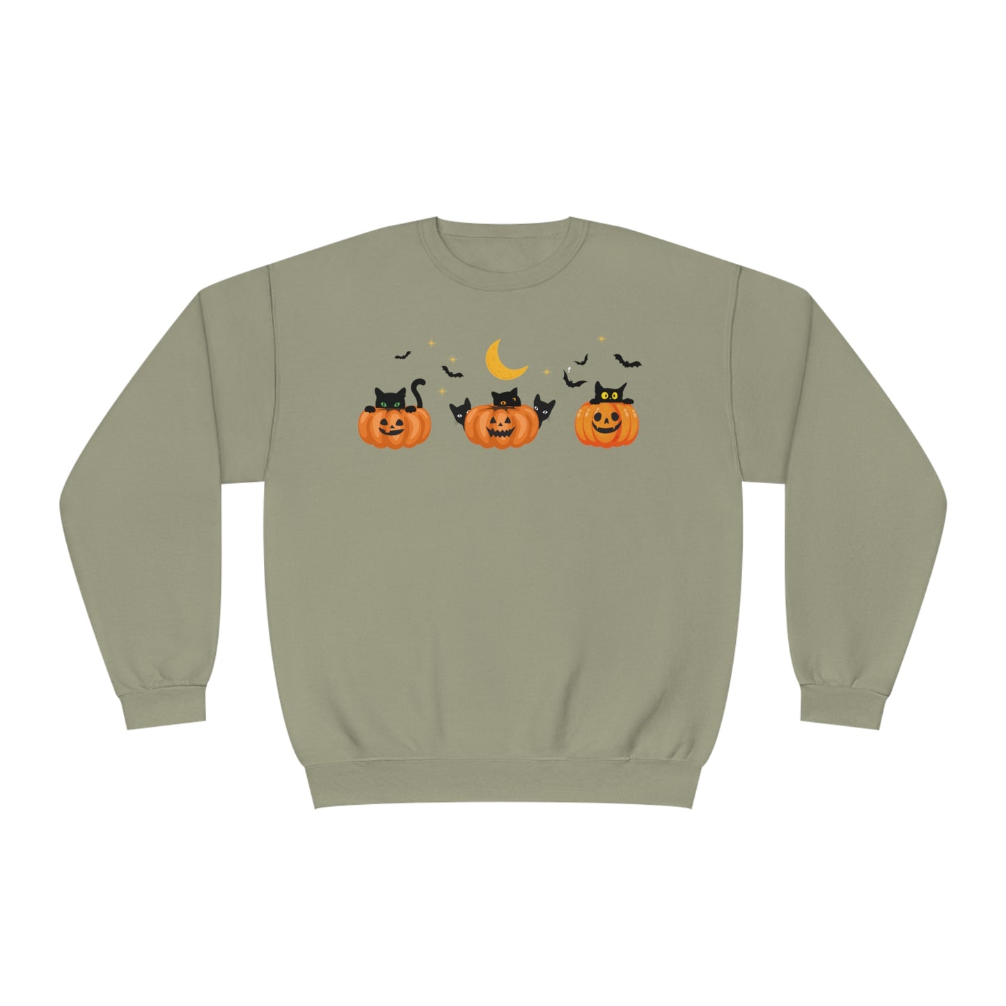 Peeking Pumpkin Kitties Unisex  Crewneck Sweatshirt