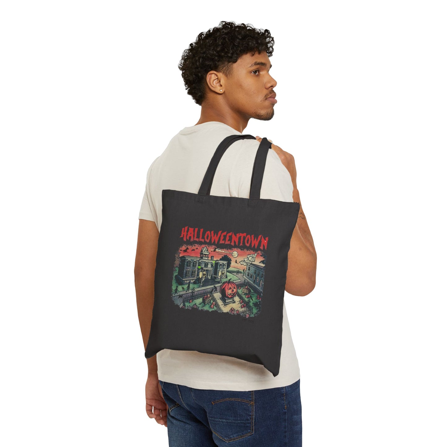 HalloweenTown Cotton Canvas Tote Bag