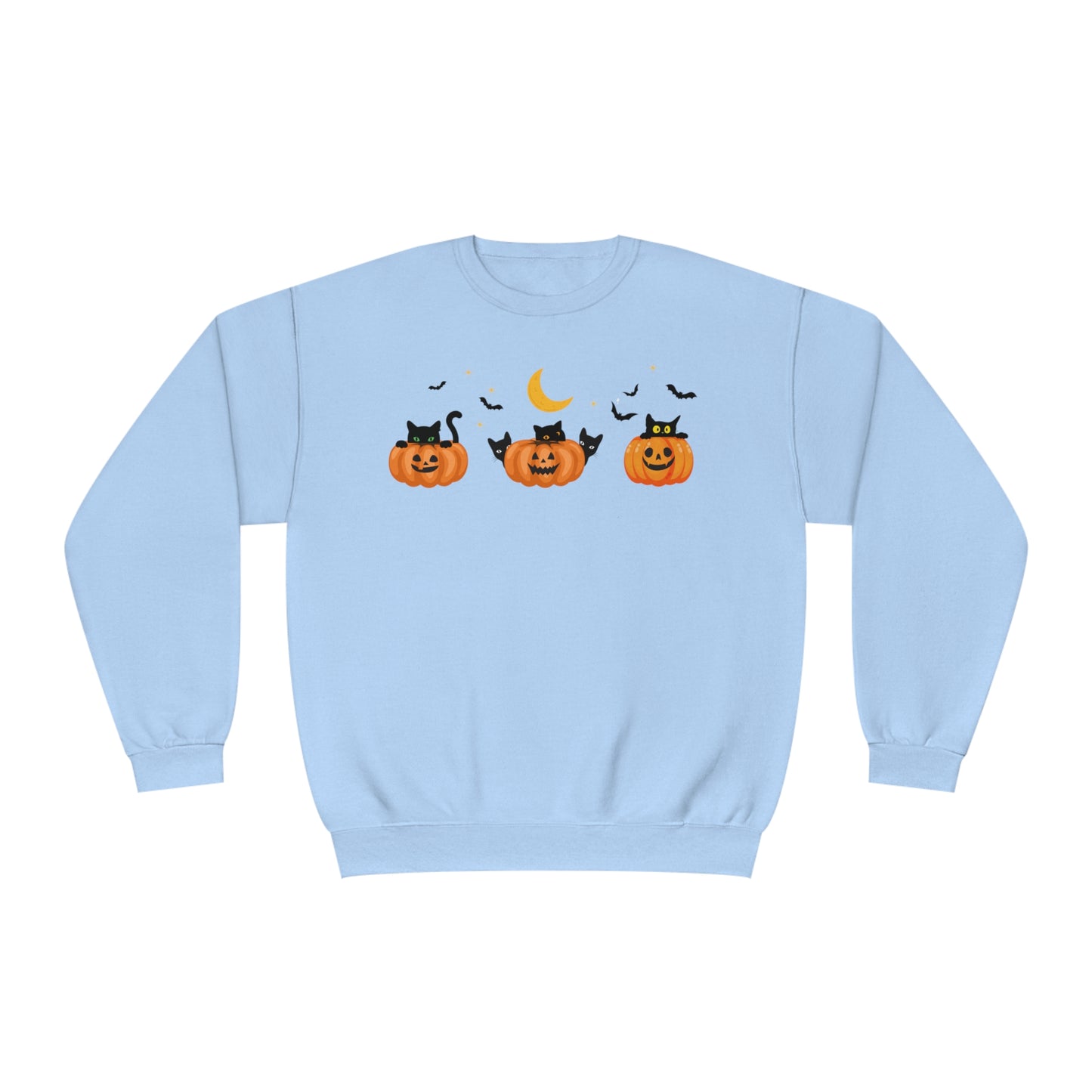 Peeking Pumpkin Kitties Unisex  Crewneck Sweatshirt